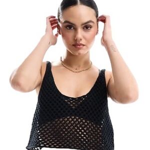 Black Fishnet Crop Top & Pants